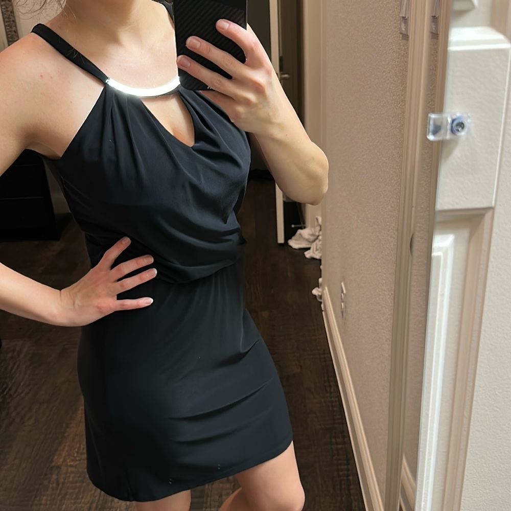 White House Black Market Black Dress, Metal Detail, Xxs